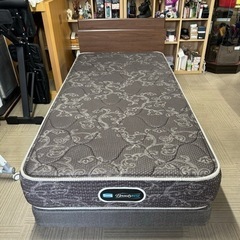 【超美品‼️】定価13万♪ シモンズ シングルベッド グランゲートダブルクッションタイプ Beautyrest 木製ブラウン♪