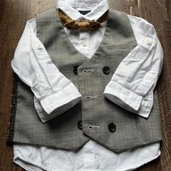 フォーマル nextのシャツ、蝶ネクタイ、ベストのセット80サイズ