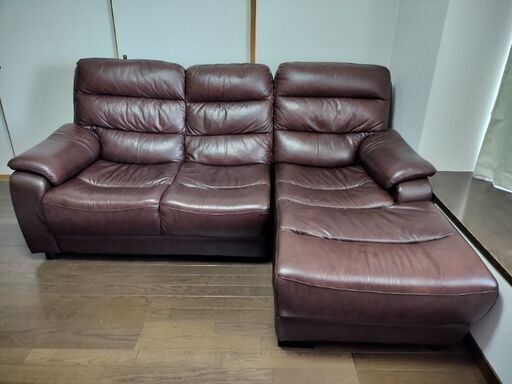 関家具  左カウチソファー 3P ブラウン