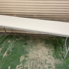 長机　会議用テーブル　折りたたみ机　オフィス家具　ホワイト