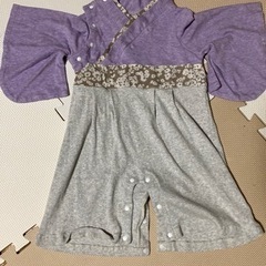 子ども服 80サイズ 袴ロンパース(紫)【1度着用】