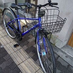 Maruishi[マルイシ]27吋 シティーサイクル 外装6段/LEDオート/ブルー