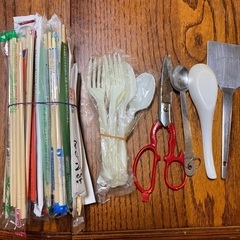 未使用割り箸たくさん　プラスチックカトラリー　他キッチンツール