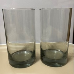 昭和レトロな黒ガラスのコップ2個