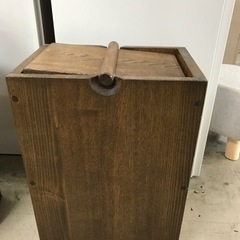O2402-131 ゴミ箱 木製 ダストボックス 汚れあり 中古