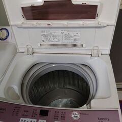 中古 6.0kg 全自動洗濯機 ハイアール（アクア） ピンクカラー AQW-KS6E 2016年製 希少