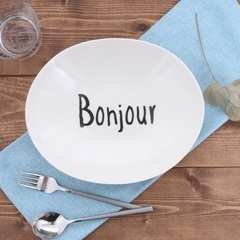 オーバル皿　Bonjour