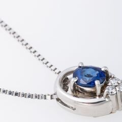 Pt900/850 サファイア・ダイヤモンド ネックレス 品番n22-163