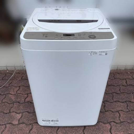 【洗濯機】 SHARP 全自動電気洗濯機 6kg 2021年製 ES-GE6E-T シャープ