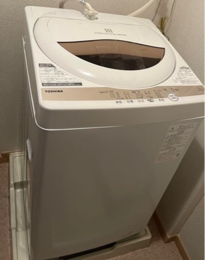 東芝 全自動洗濯機 5kg グランホワイト AW-5GA1(W) スタークリスタルドラム 浸透パワフル洗浄 ボディ幅52.0㎝ 槽洗浄・槽乾燥 縦型