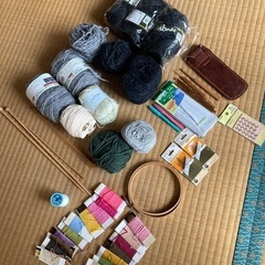 手芸セット　編み針 羊毛毛糸 刺繍 糸　など