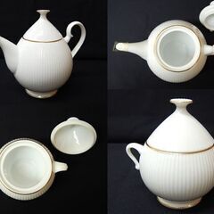 ノリタケ ダイヤモンドコレクション カップ＆ソーサー 4客 ケーキ皿 5枚 ティーポット シュガーポット 15点セット 白磁 金彩 Noritake 札幌市 清田区 平岡