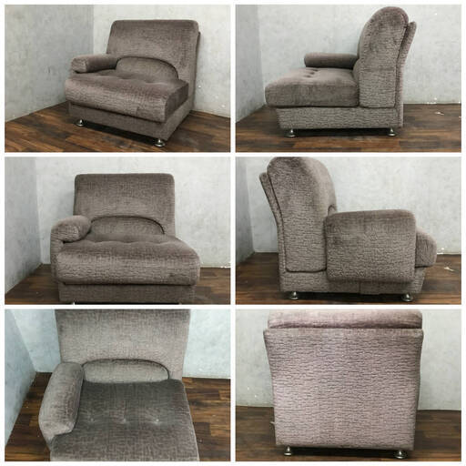 引取り限定 グレー ファブリック 1人掛けソファ 引取り限定 グレー