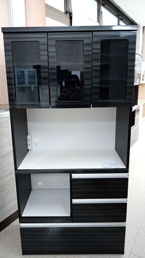 ★ジモティ割あり★ 入江木工 レンジボード 黒 H183×D47×W89.5 クリーニング済み TJ4071