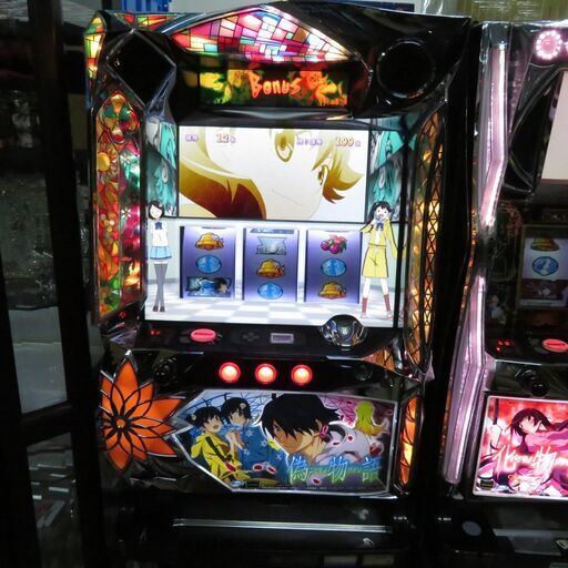 パチスロ実機 偽物語 コイン不要機付き スロット機 |江別市のリサイクルショップドロップ