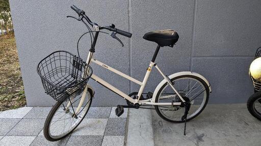 自転車-ミニベロ-カゴ鍵付き-1年使用
