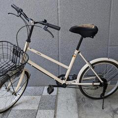 【ネット決済】自転車-ミニベロ-カゴ鍵付き-1年使用