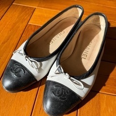 CHANEL（シャネル）　バイカラーパンプス　フラット シャネルフラットシューズ 36 バイカラー