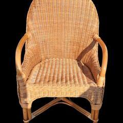 【ジ0208-21】レトロ 籐椅子 美品 横53×奥行き60×高さ92