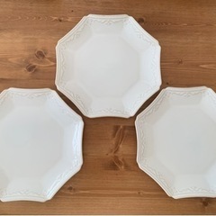 八角形のお皿　3枚セット　ホワイト