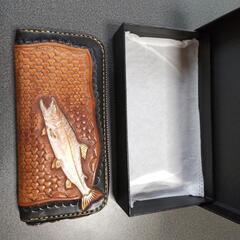 レアな…岩魚、山女魚のハンドメイドレザー長財布
