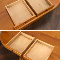 ヤ取終了3/6】≪zyt1286ジ≫ 変形ダイニングテーブル 幅140cm 収納付き