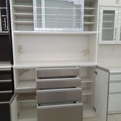 ★ジモティ割あり★ 松田家具 レンジボード シルバー H210×D49×W141 クリーニング済み HJ2159