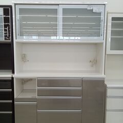 ★ジモティ割あり★ 松田家具 レンジボード シルバー H210×D49×W141 クリーニング済み HJ2159