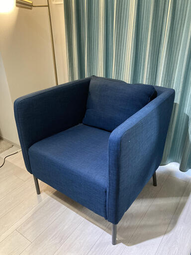 値下げ2000-\u003e1000 IKEA 一人掛けソファ（青）