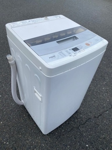 北九州市内配送無料　保証付き　AQW-S45E-W 全自動洗濯機 ホワイト [洗濯4.5kg /乾燥機能無 /上開き]