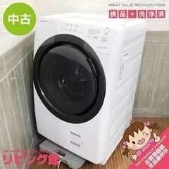 【ネット決済・配送可】ss5966　ドラム式洗濯機　7kg　クリ...