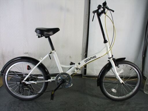 D311　★8800円★　折りたたみ中古自転車　グラフィス【20インチ　白 】
