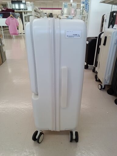 ★ジモティ割あり★  キャリーケース オフホワイト W45×D25×H63 クリーニング済み TC1469