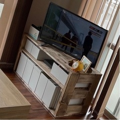 最終価格‼️🌟TOSHIBA:REGZA(32V34)🌟美品•テレビ台•アンテナ線•フロアマット(床保護/透明マット)付き