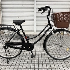 26インチ自転車】変速なし 前後タイヤ、前カゴ、鍵新品❗️スペアキー  