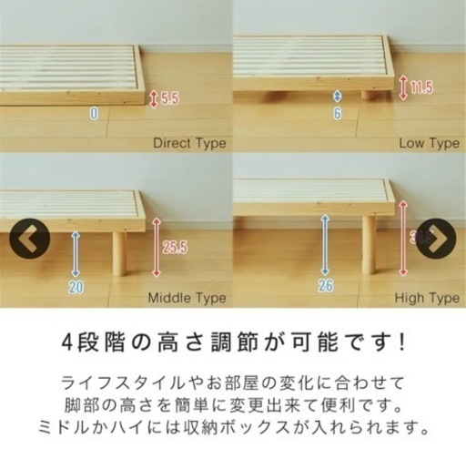 ダブルベッド すのこベッドバノン マットレス付き(美品:一年使用) - ダブルベッド