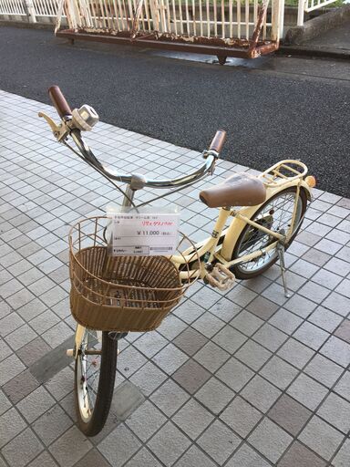 ★ジモティ割あり★ リサとガスパール 子供用自転車 18インチ クリーム系 クリーニング済み SJ4967