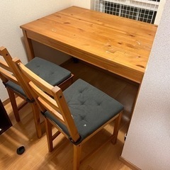 テーブル、椅子2脚（作業台として使用してました）