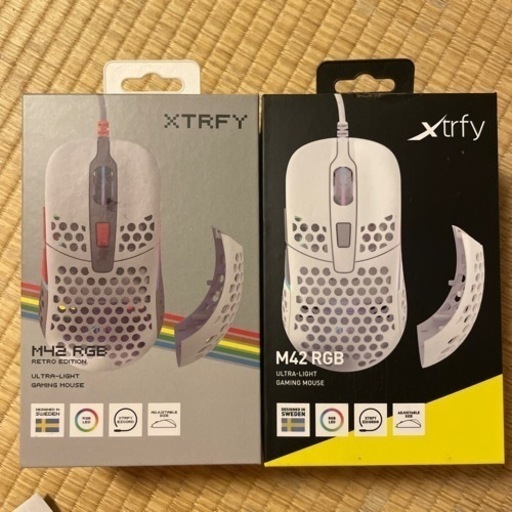 Xtrfy M42 RGB 両手用 左右対称ゲーミングマウス＃ホワイト＃レトロ