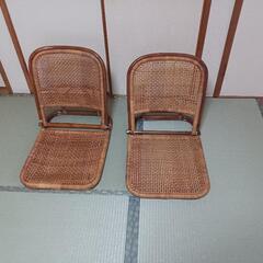 籐製座椅子2脚