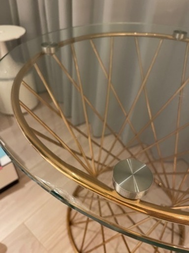 Francfranc マーリア サイドテーブル クリア×ゴールド マーリア