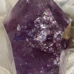 アメジスト　六角柱　パワーストーン　レインボー