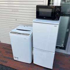☆美品☆家電3点セット SHARP(冷蔵庫 洗濯機)Haier 電子レンジ 動作
