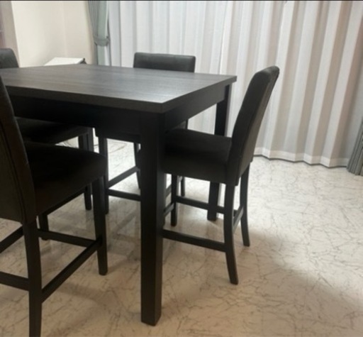 ✨海外家具✨ダイニングテーブル 5点セット グレー ハイテーブル