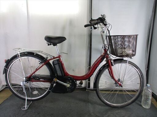 Ｄ313　★整備済み　中古電動自転車★ヤマハ　パスナチュラ【24インチ　赤　バッテリー新品8.9Ah】