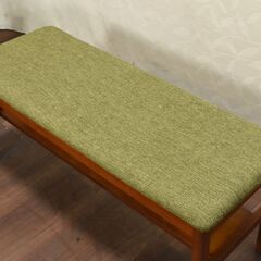 【ヤ取終了5/12】≪zyt1306ジ≫ 布張りダイニングベンチ 幅100cm 木製フレーム グリーン系/緑色 背もたれ無し/椅子/スツール 51223-13