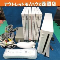 任天堂 Wii 本体 ホワイト RVL-001 動作品 ソフト6...