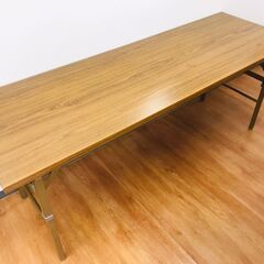 会議用テーブル ミーティングテーブル 折りたたみテーブル 木目調...