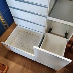 【愛品倶楽部柏店】Pamouna キッチンカウンター 引出5段 