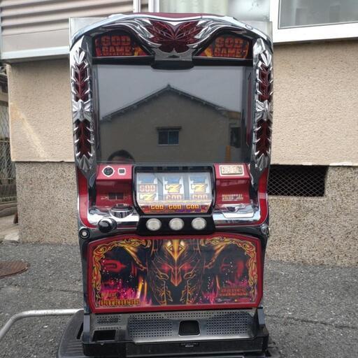 【売却済】パチスロ 実機 アナザーゴッドハーデス -X ダークネスver. コイン不要機 家庭用電源 ドアキー 設定キー 通電動作確認済 引取限定 USED品